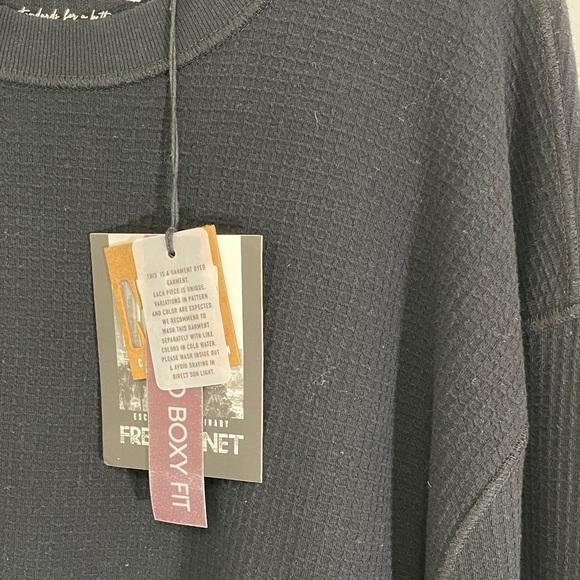 NWT Free Planet Black Cropped Thermal Top - Picture 6 of 6